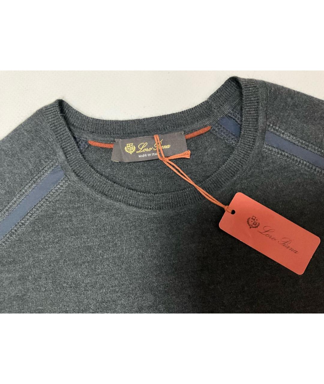 LORO PIANA Серый шерстяной джемпер / свитер, фото 3