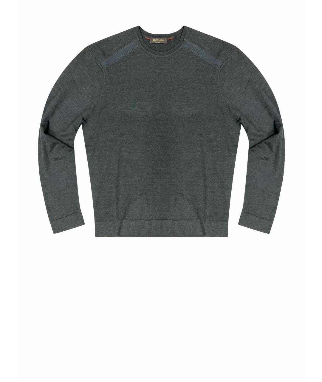 LORO PIANA Серый шерстяной джемпер / свитер, фото 7