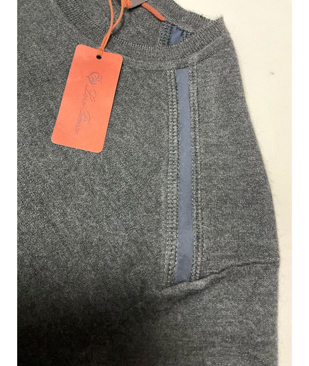 LORO PIANA Серый шерстяной джемпер / свитер, фото 4