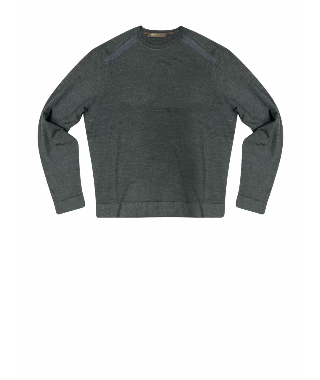 LORO PIANA Серый шерстяной джемпер / свитер, фото 1