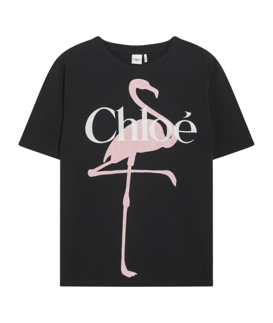 CHLOE Черная хлопковая футболка, фото 1