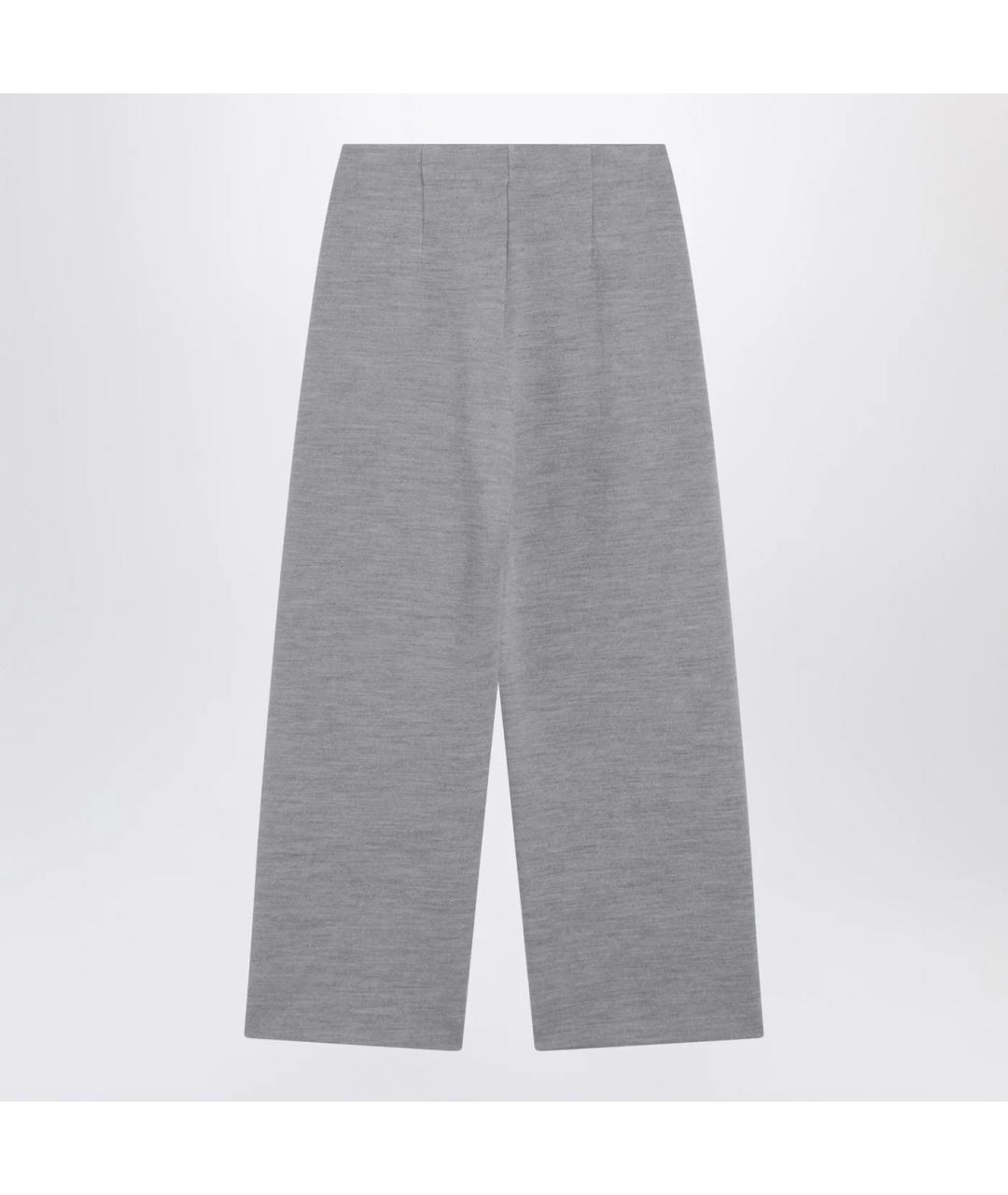 MAX MARA Серые шерстяные прямые брюки, фото 2