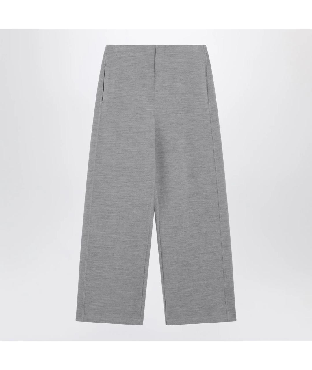 MAX MARA Серые шерстяные прямые брюки, фото 3