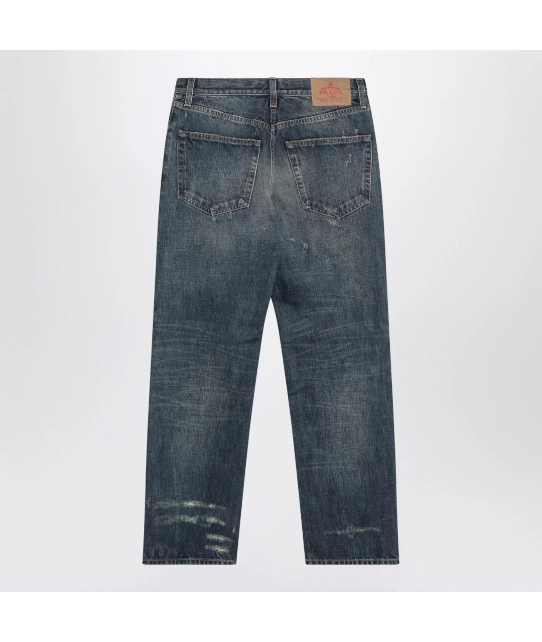 PRADA Синие хлопковые прямые джинсы, фото 2