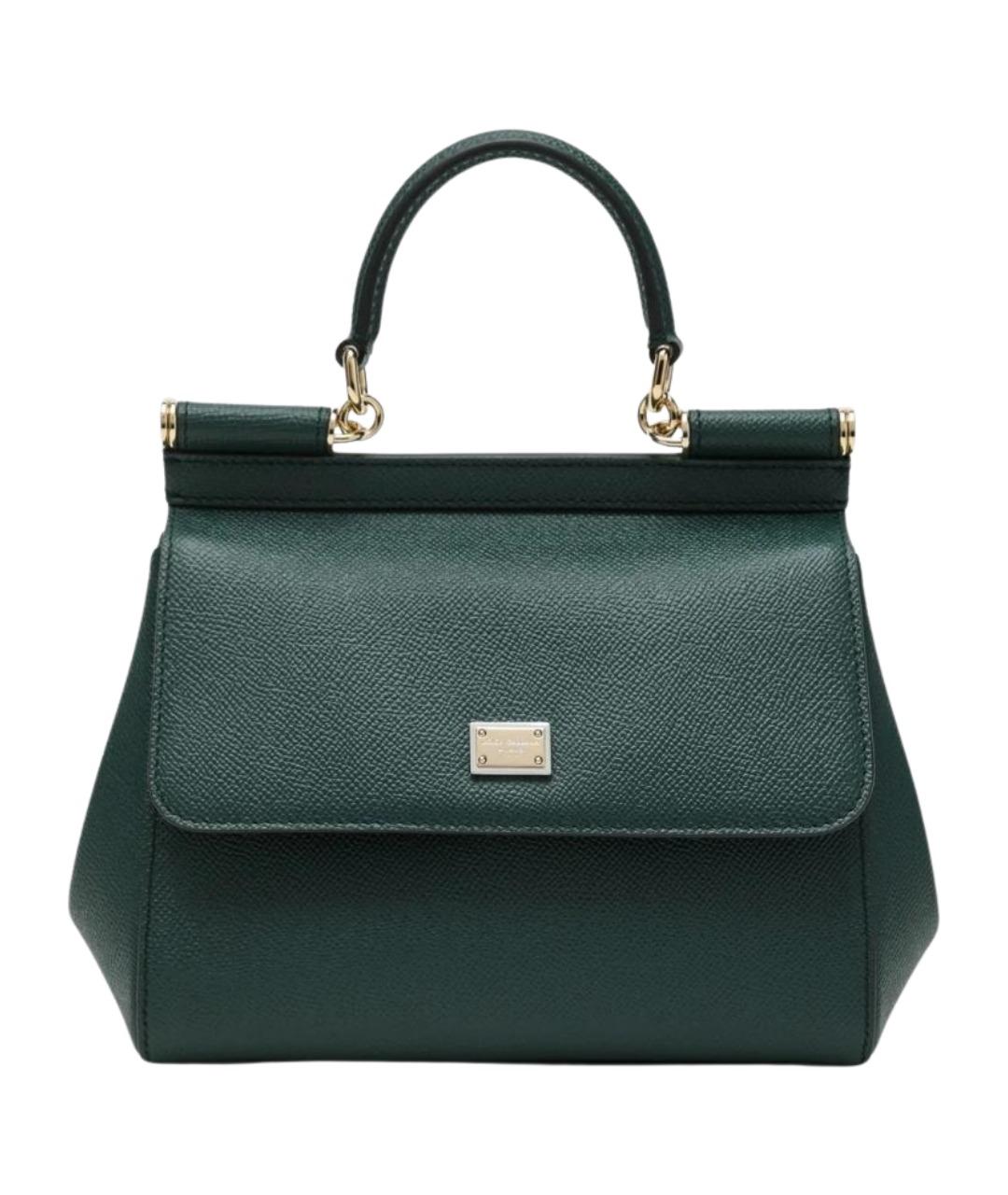 DOLCE&GABBANA Зеленая кожаная сумка тоут, фото 1