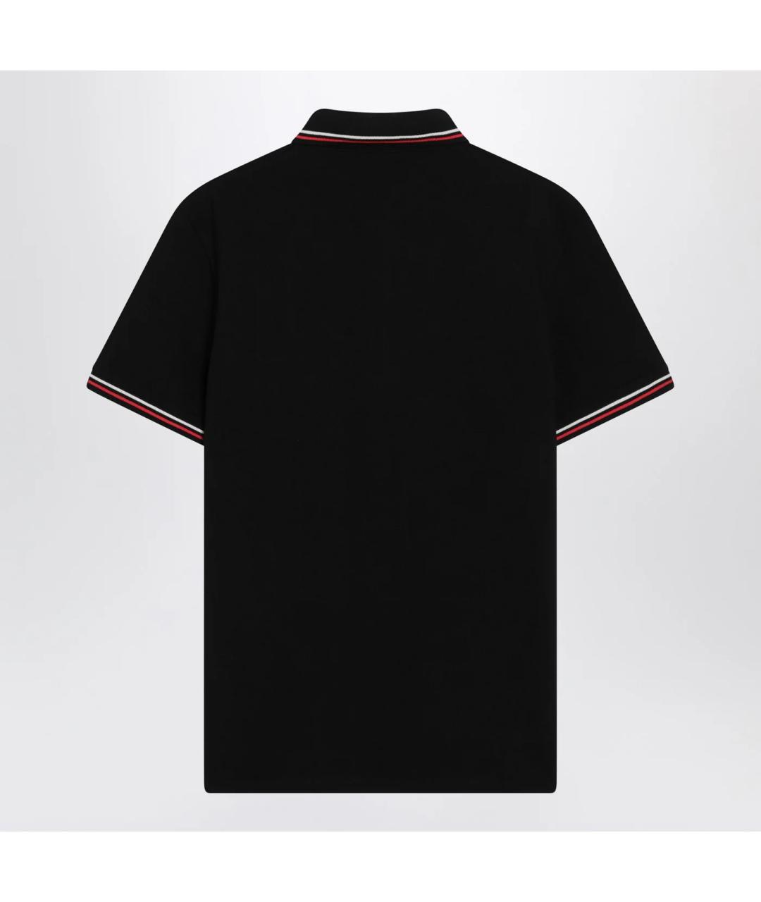 VALENTINO Черное хлопковое поло с коротким рукавом, фото 2