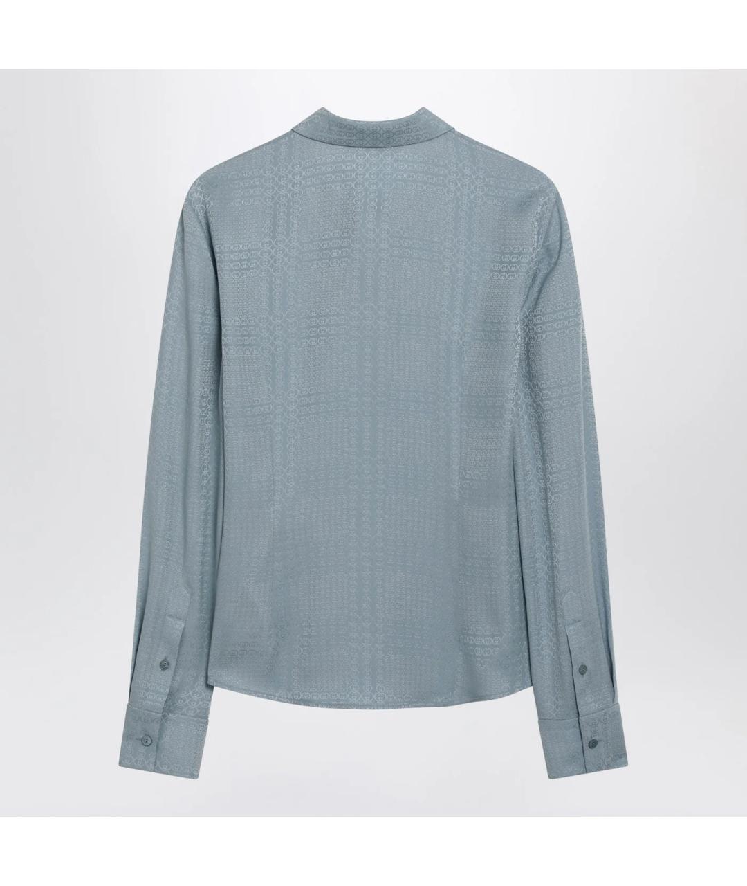 GUCCI Голубая шелковая блузы, фото 2