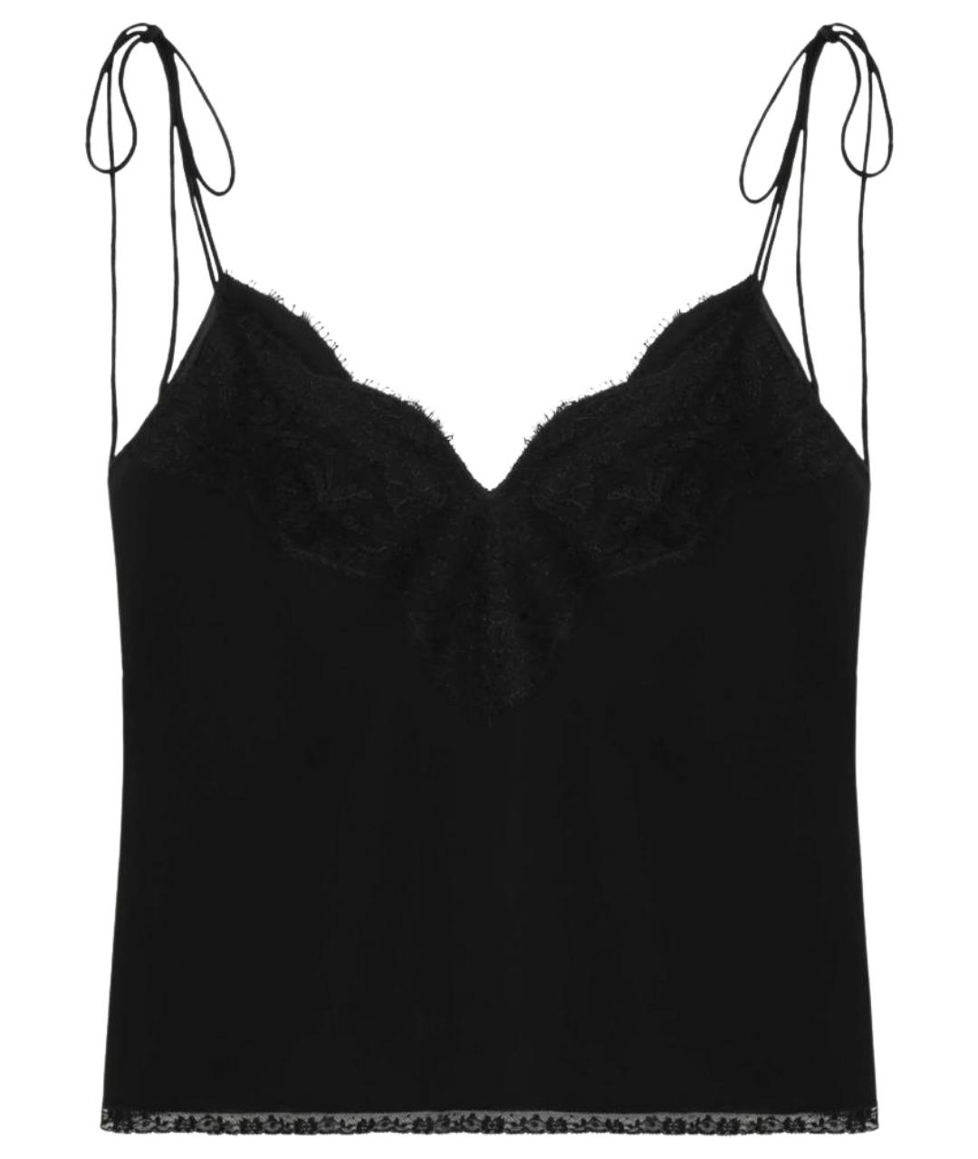 VALENTINO Черная шелковая майка, фото 1