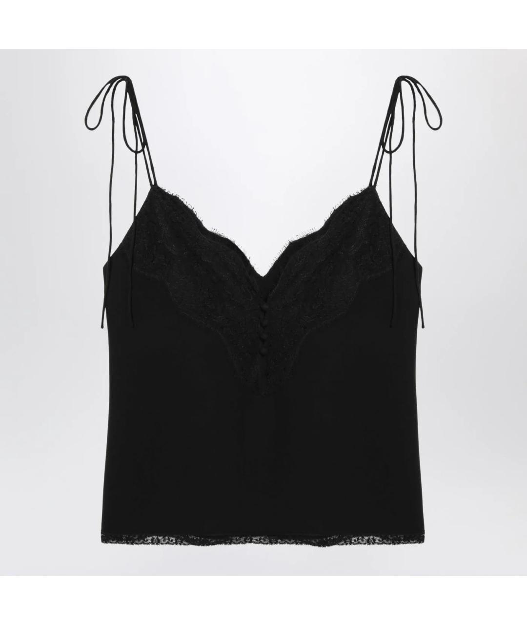 VALENTINO Черная шелковая майка, фото 2