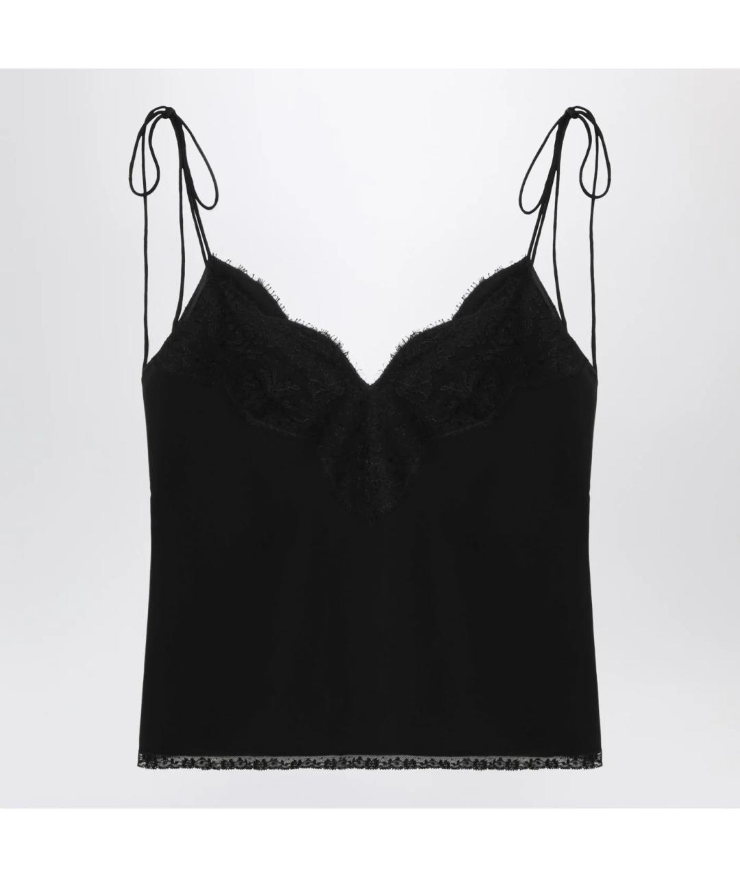 VALENTINO Черная шелковая майка, фото 3