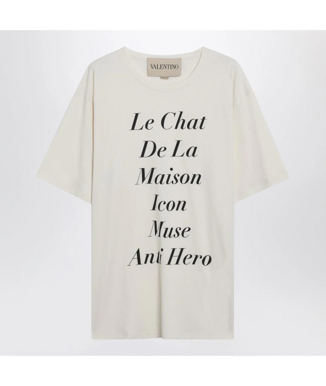 VALENTINO Белая хлопковая футболка, фото 3