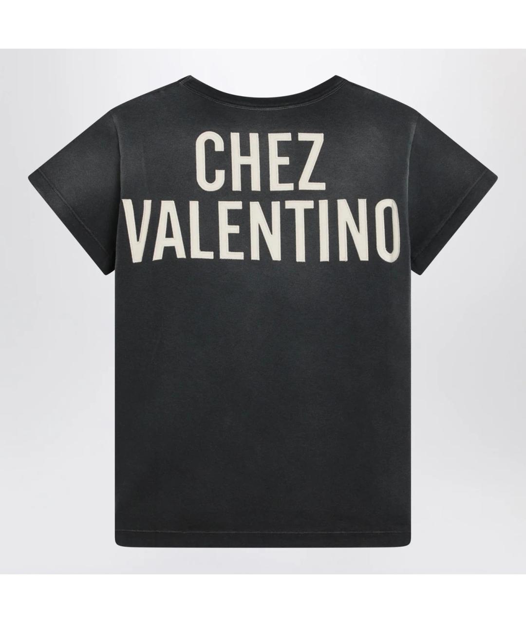 VALENTINO Черная хлопковая футболка, фото 2