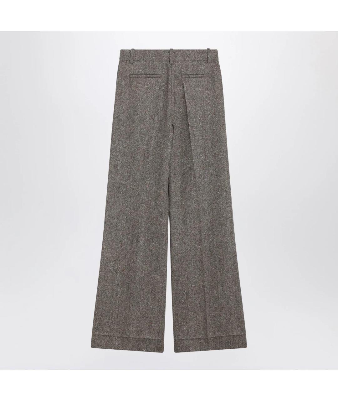 VALENTINO Коричневые шерстяные прямые брюки, фото 2