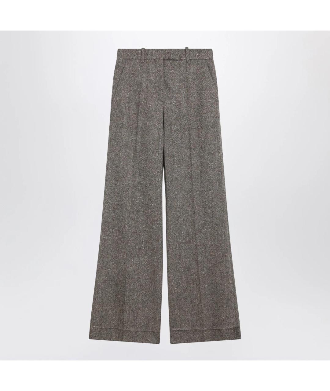 VALENTINO Коричневые шерстяные прямые брюки, фото 3