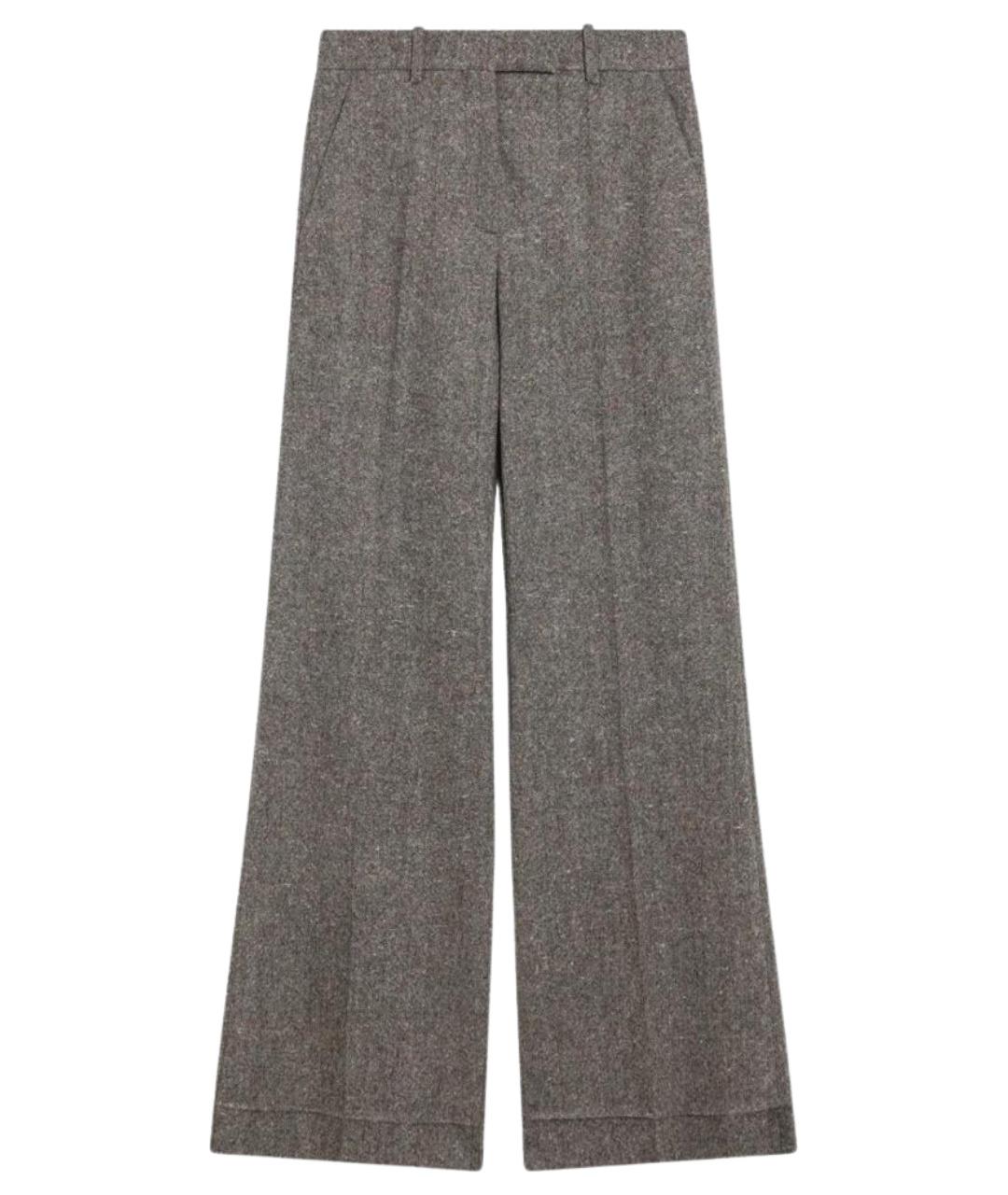 VALENTINO Коричневые шерстяные прямые брюки, фото 1