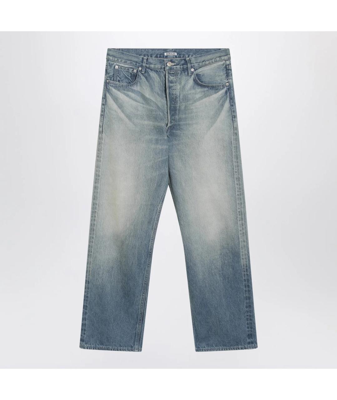 AURALEE Голубые хлопковые прямые джинсы, фото 3