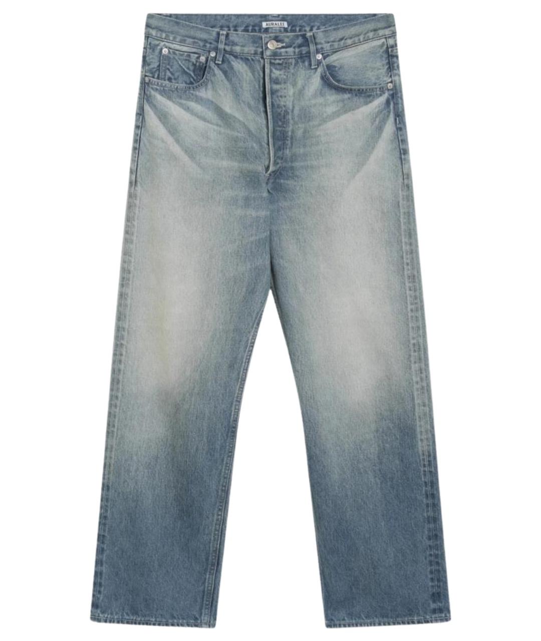 AURALEE Голубые хлопковые прямые джинсы, фото 1