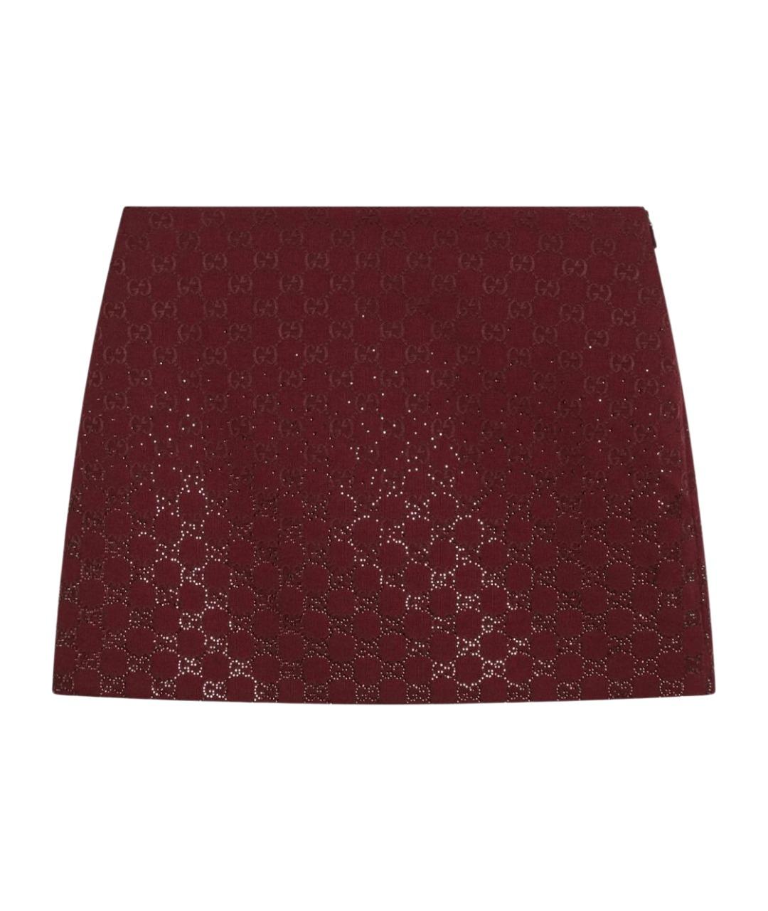 GUCCI Красная хлопковая юбка мини, фото 1