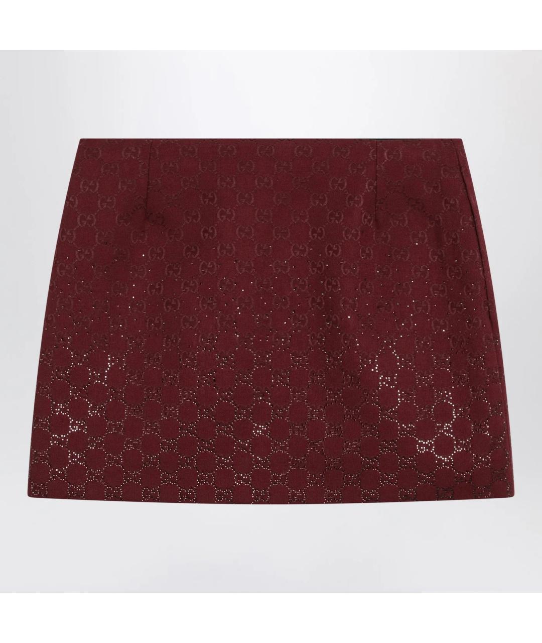 GUCCI Красная хлопковая юбка мини, фото 2