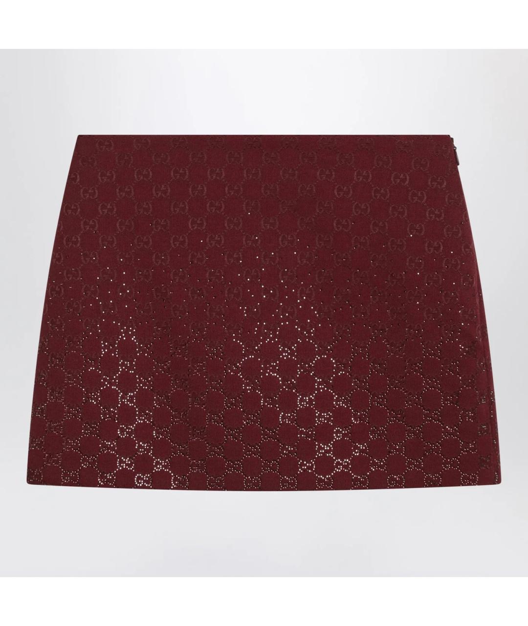 GUCCI Красная хлопковая юбка мини, фото 3