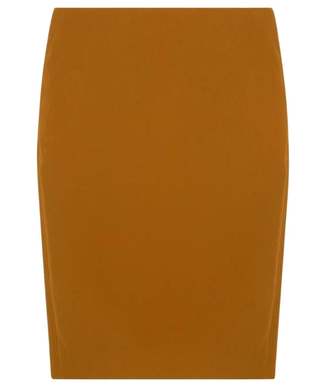 SAINT LAURENT Оранжевая вискозная юбка миди, фото 1