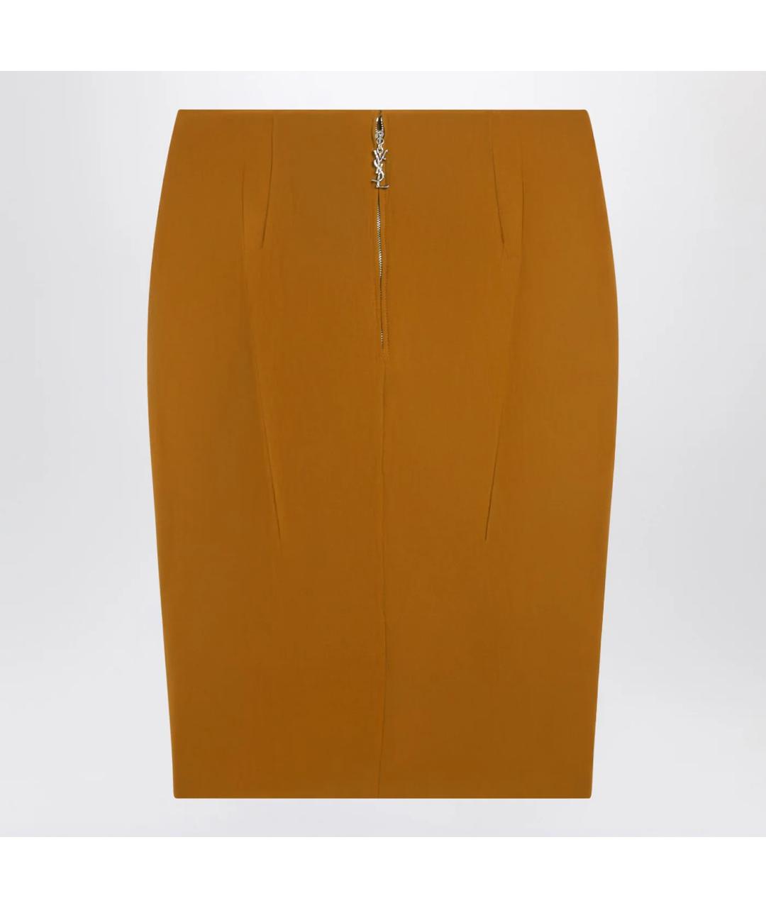 SAINT LAURENT Оранжевая вискозная юбка миди, фото 2