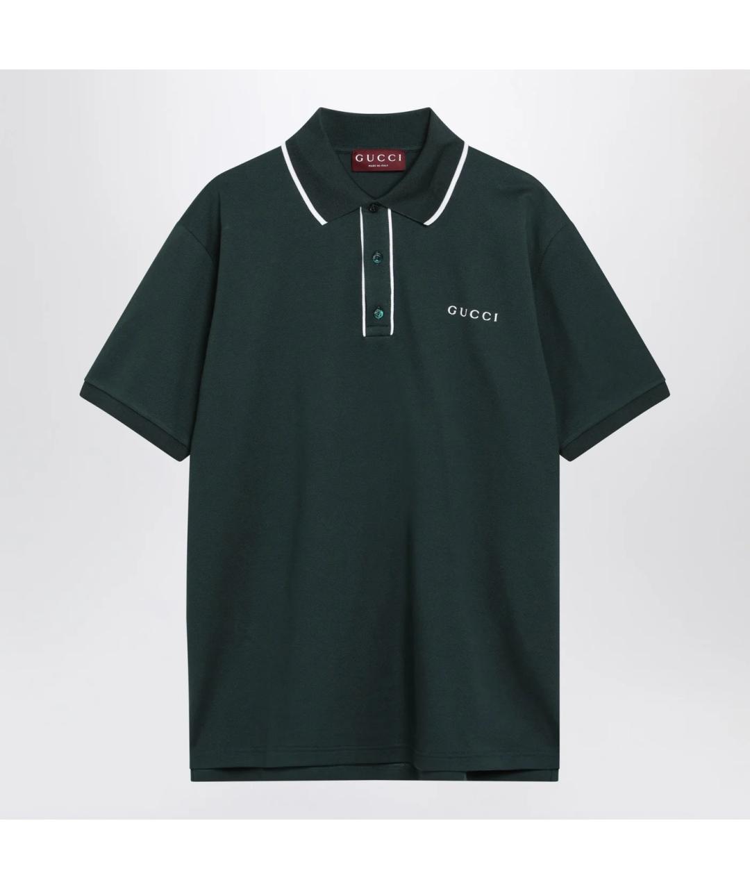 GUCCI Черное хлопковое поло с коротким рукавом, фото 3