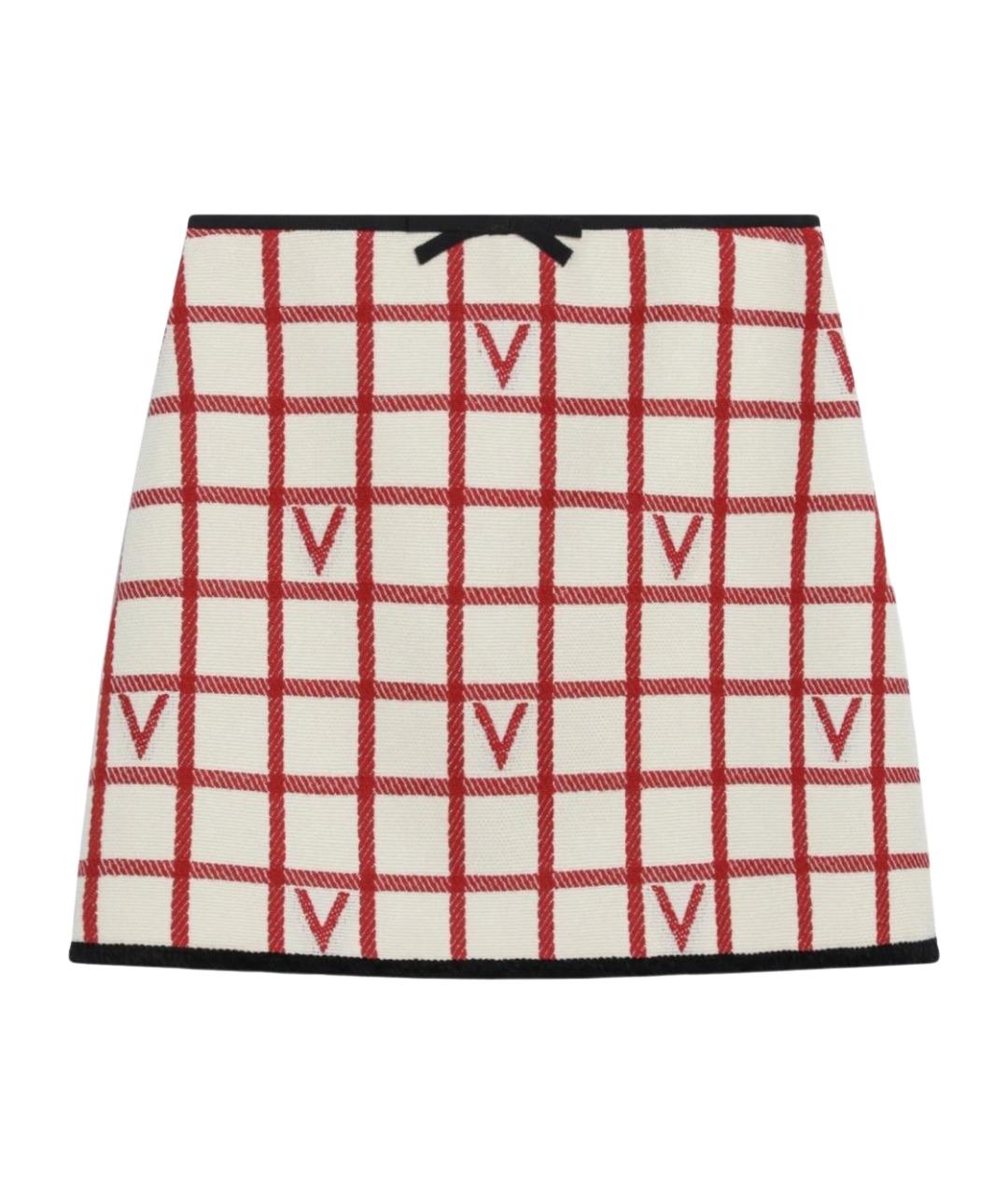 VALENTINO Мульти шерстяная юбка мини, фото 1