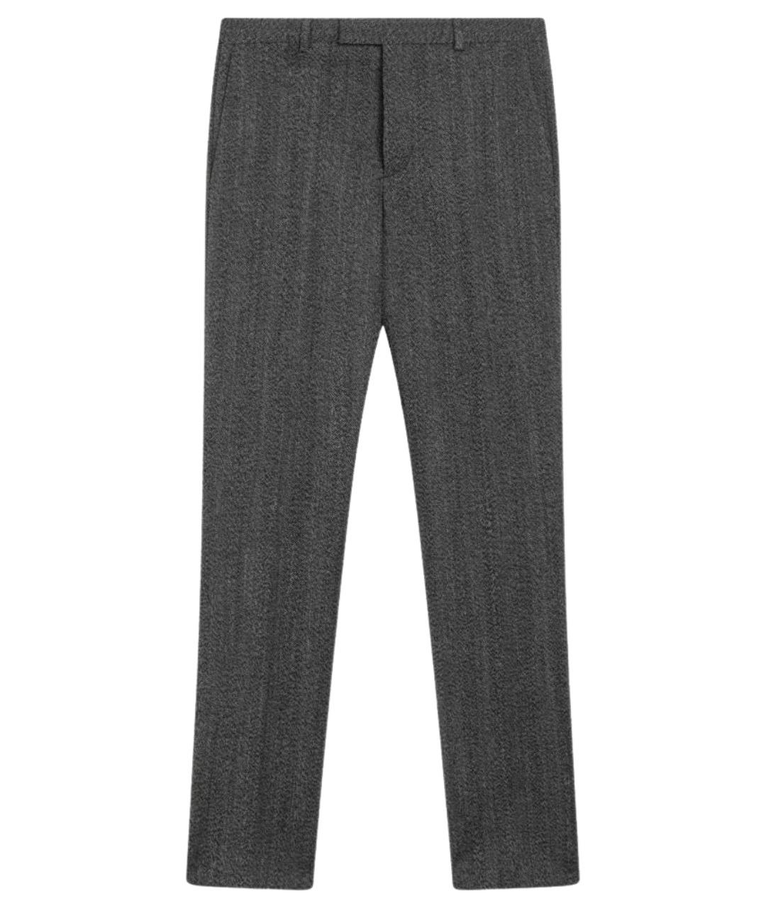 GUCCI Серые шерстяные повседневные брюки, фото 1