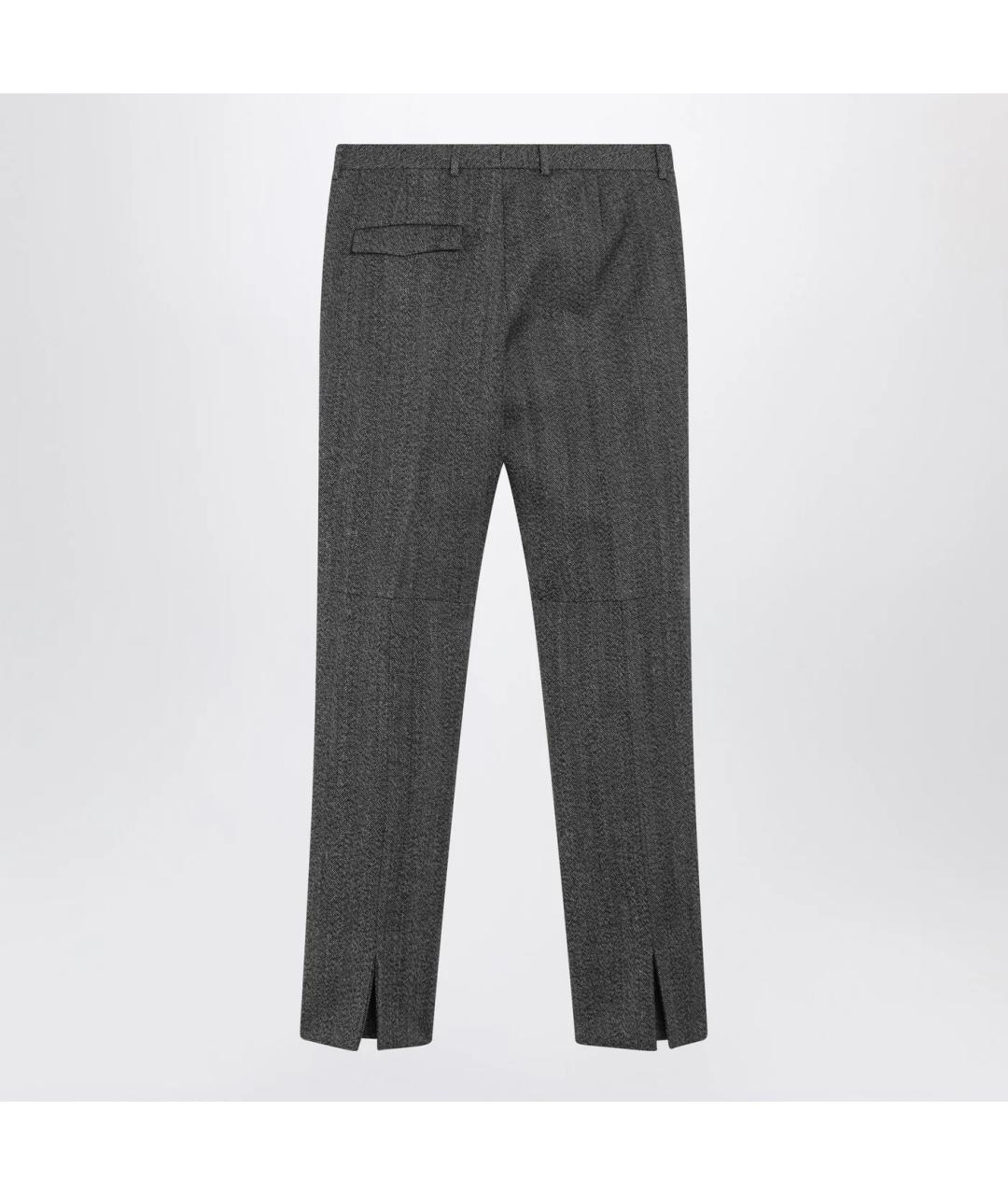 GUCCI Серые шерстяные повседневные брюки, фото 2