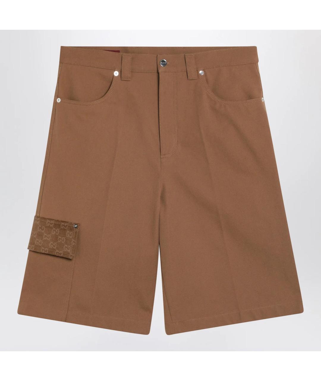GUCCI Коричневые хлопковые шорты, фото 3