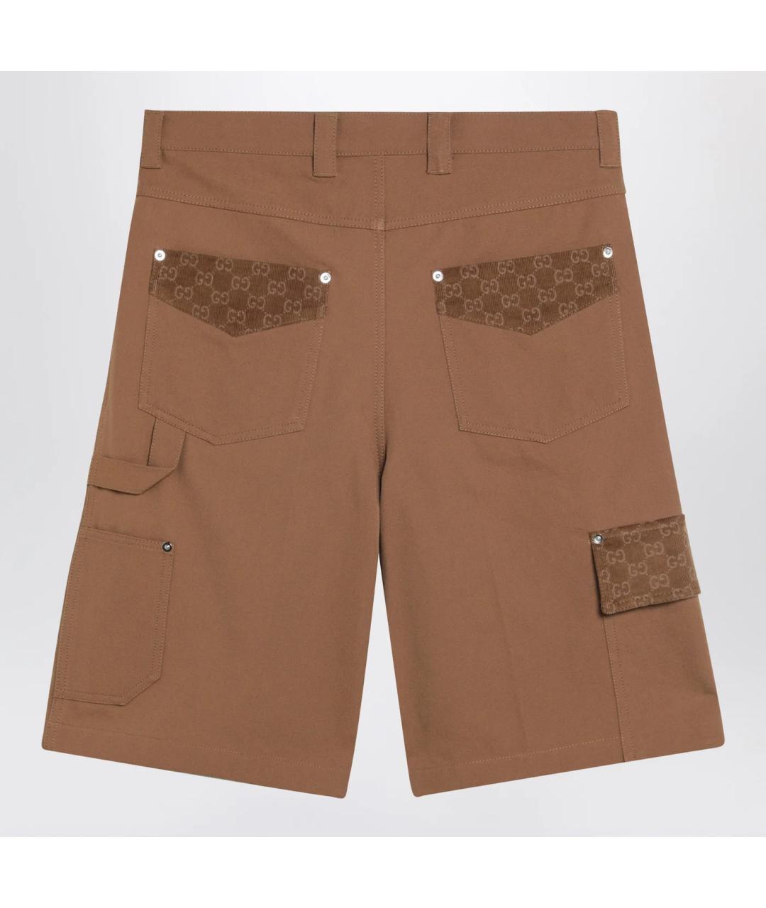 GUCCI Коричневые хлопковые шорты, фото 2