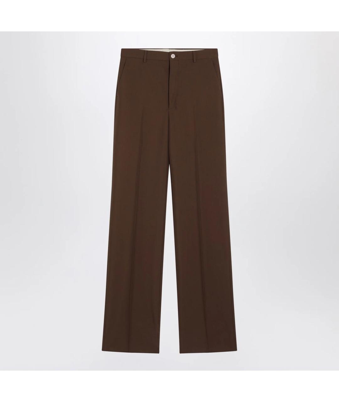 GUCCI Коричневые полиэстеровые брюки широкие, фото 3