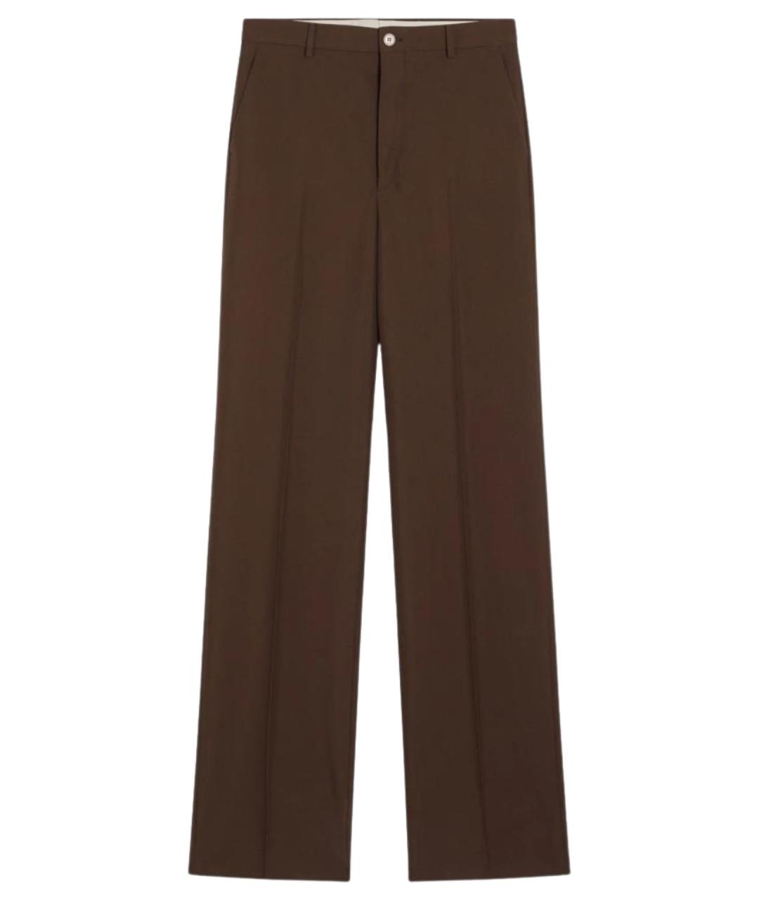 GUCCI Коричневые полиэстеровые брюки широкие, фото 1