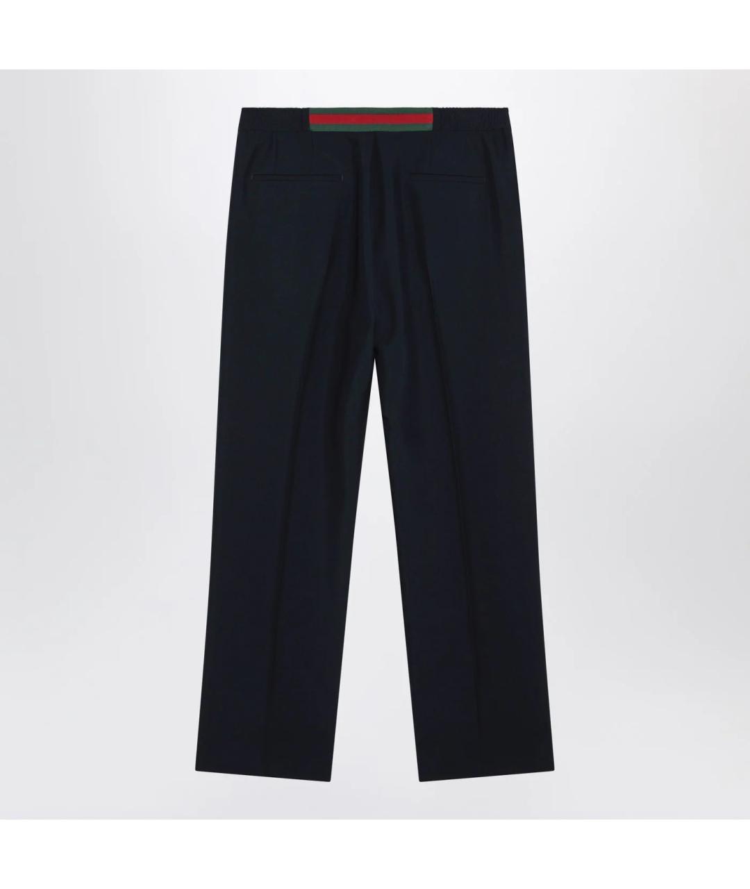GUCCI Темно-синие полиамидовые повседневные брюки, фото 2