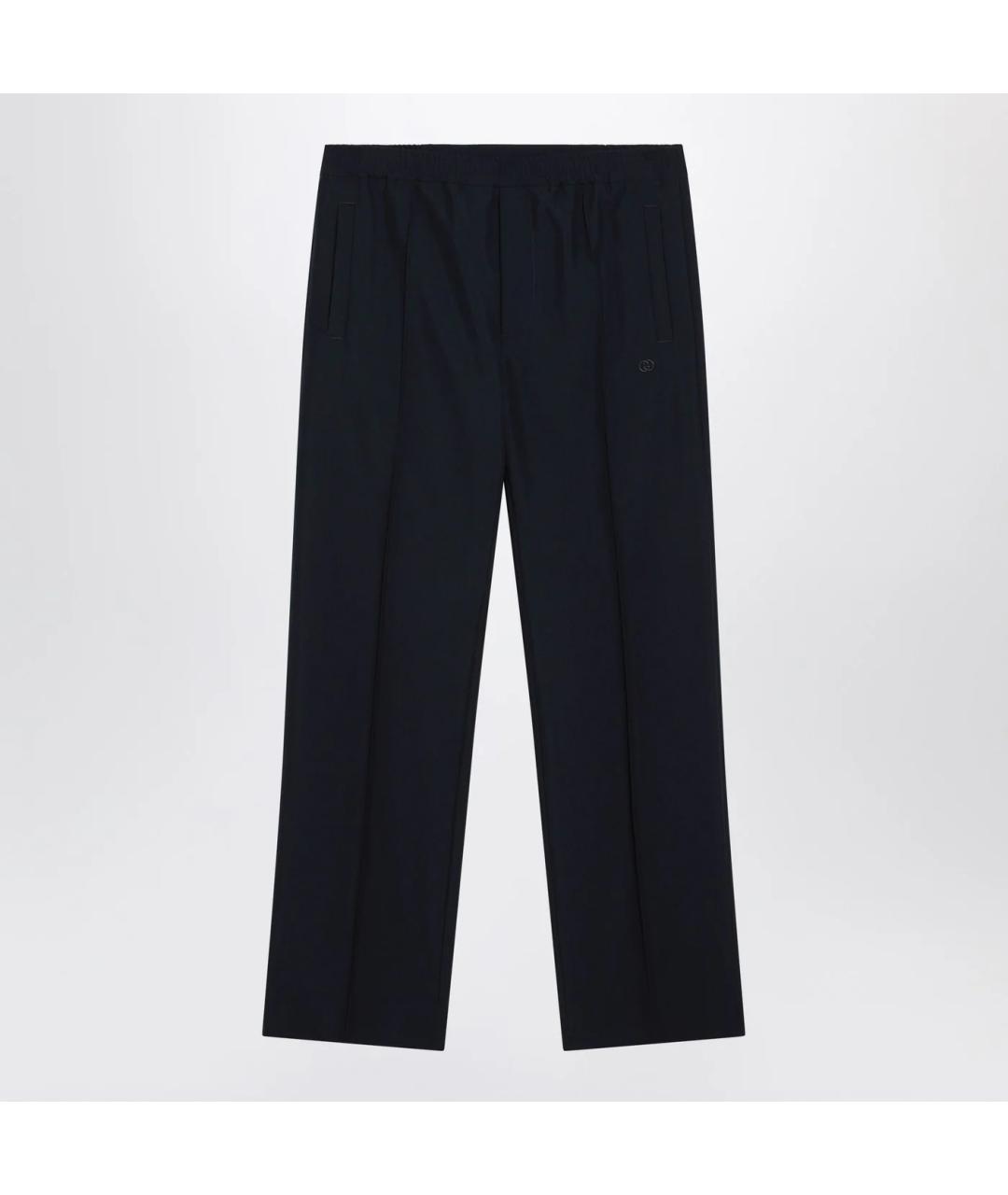 GUCCI Темно-синие полиамидовые повседневные брюки, фото 3
