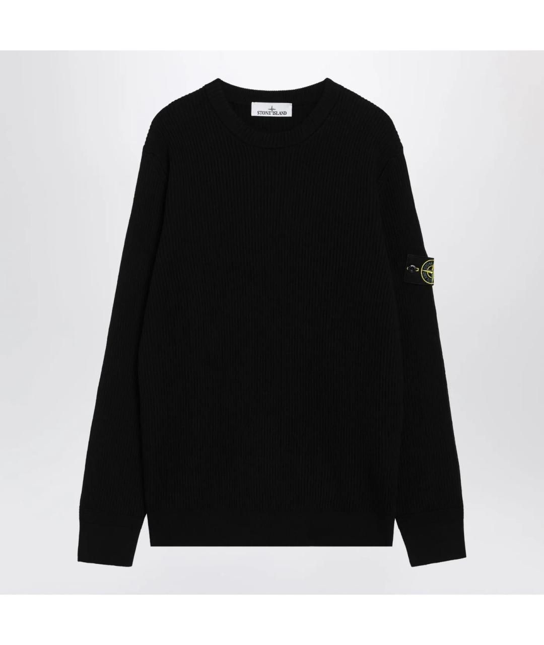 STONE ISLAND Черный шерстяной джемпер / свитер, фото 3
