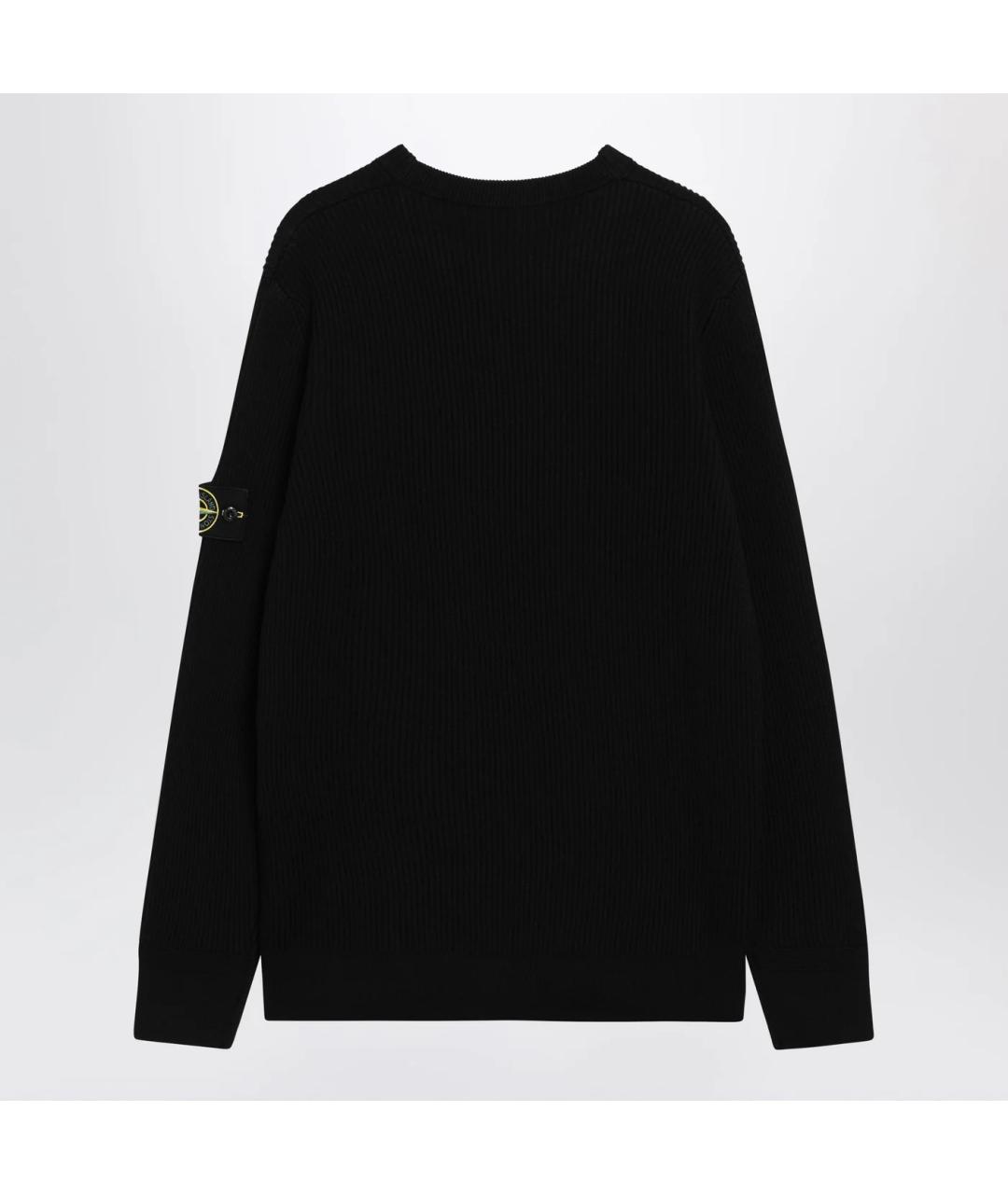 STONE ISLAND Черный шерстяной джемпер / свитер, фото 2