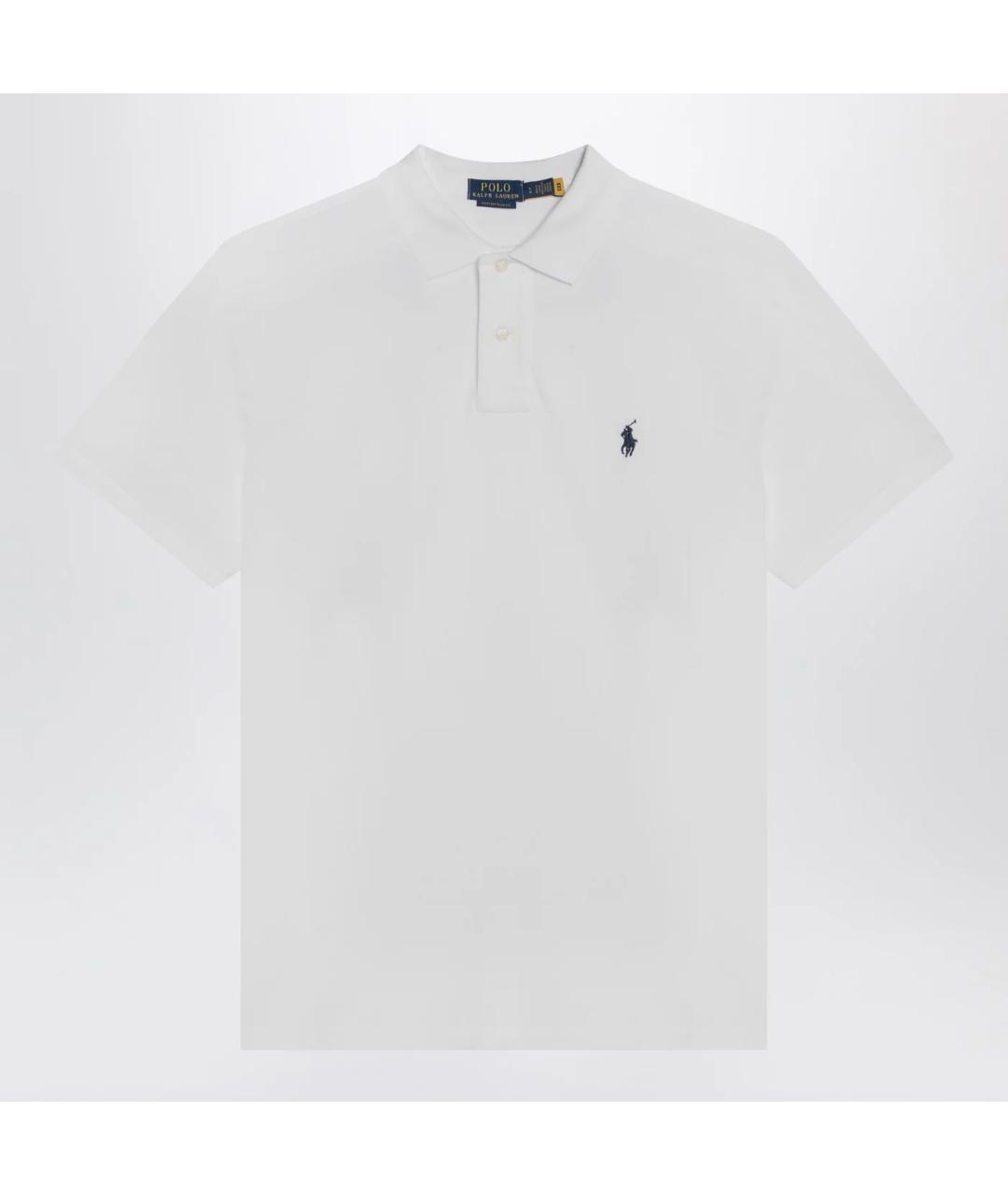 POLO RALPH LAUREN Белое хлопковое поло с коротким рукавом, фото 3