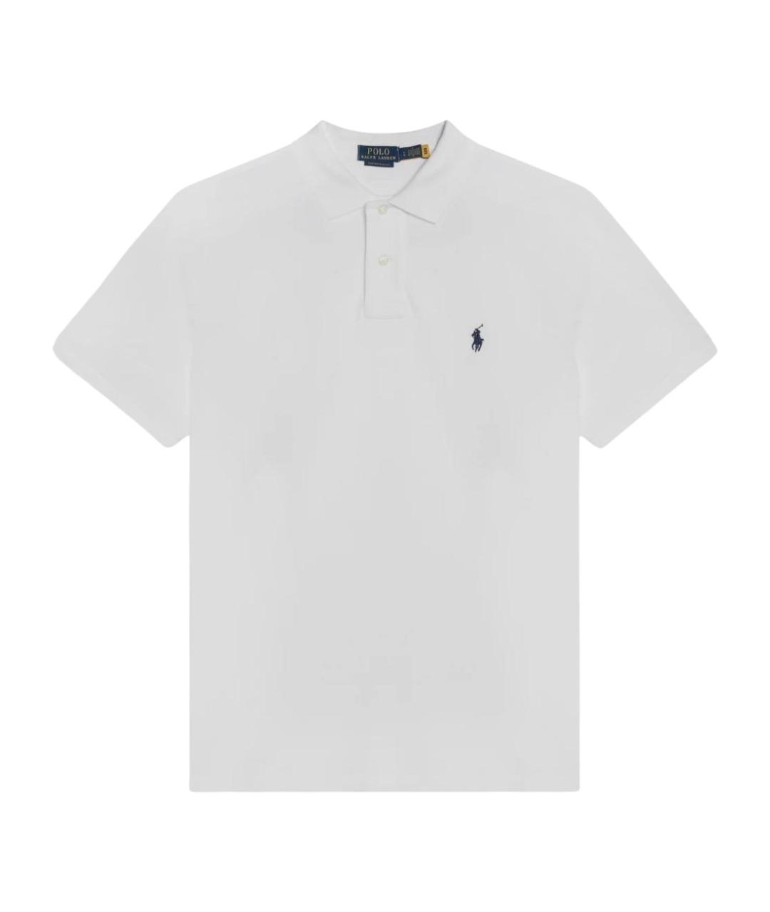 POLO RALPH LAUREN Белое хлопковое поло с коротким рукавом, фото 1