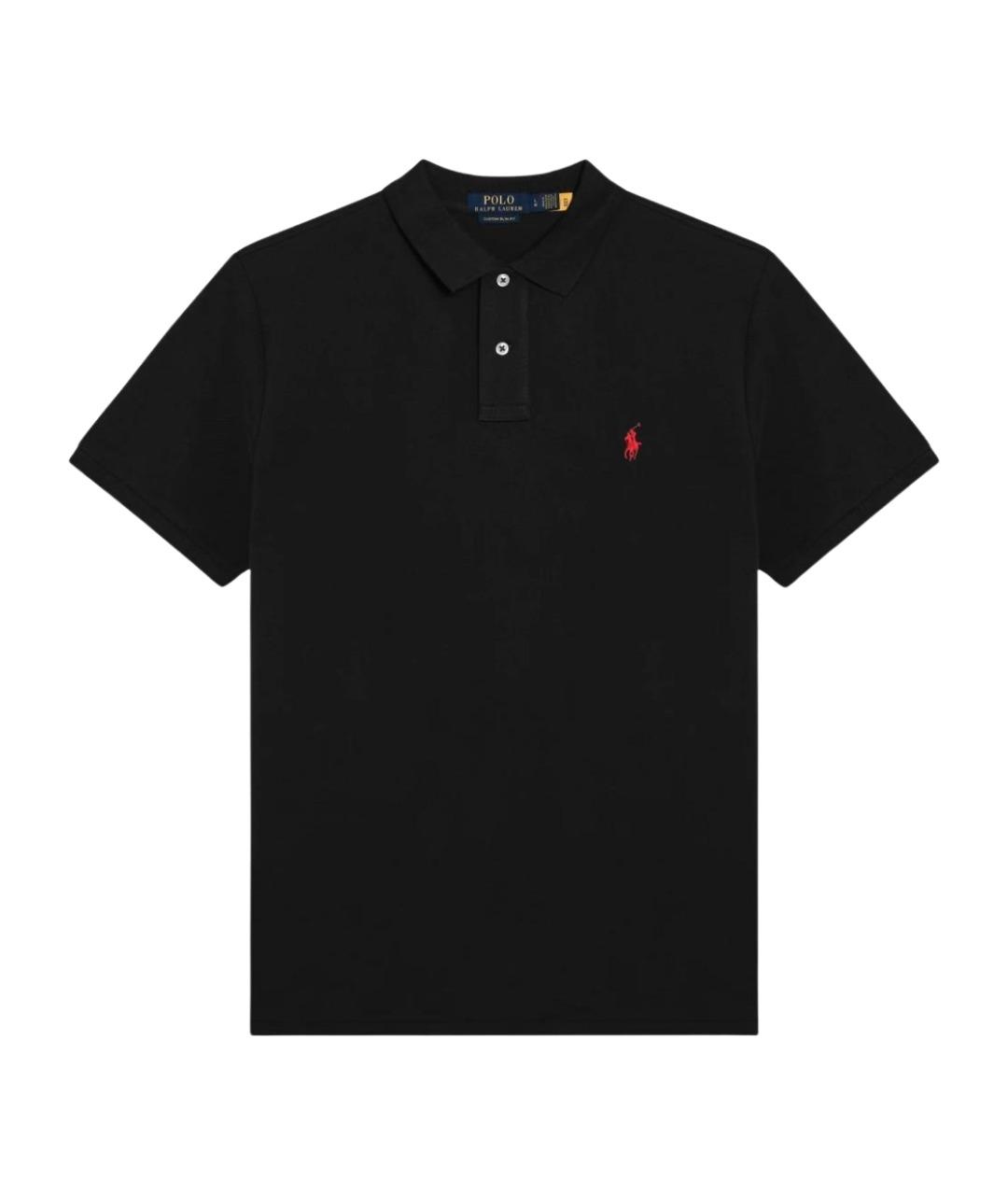 POLO RALPH LAUREN Черное хлопковое поло с коротким рукавом, фото 1