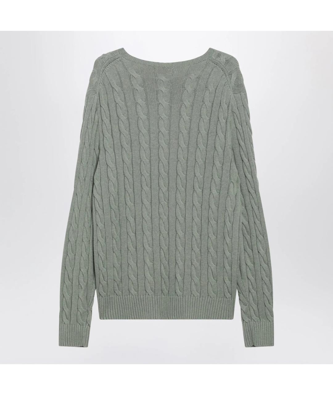 POLO RALPH LAUREN Зеленый хлопковый джемпер / свитер, фото 2