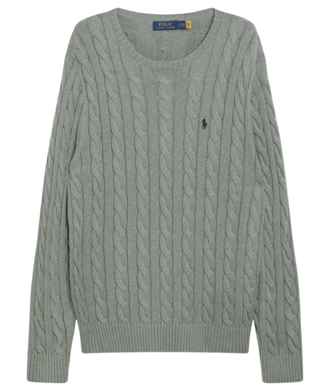 POLO RALPH LAUREN Зеленый хлопковый джемпер / свитер, фото 1