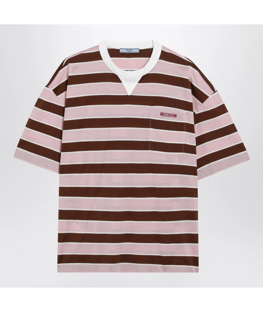 PRADA Розовая хлопковая футболка, фото 3