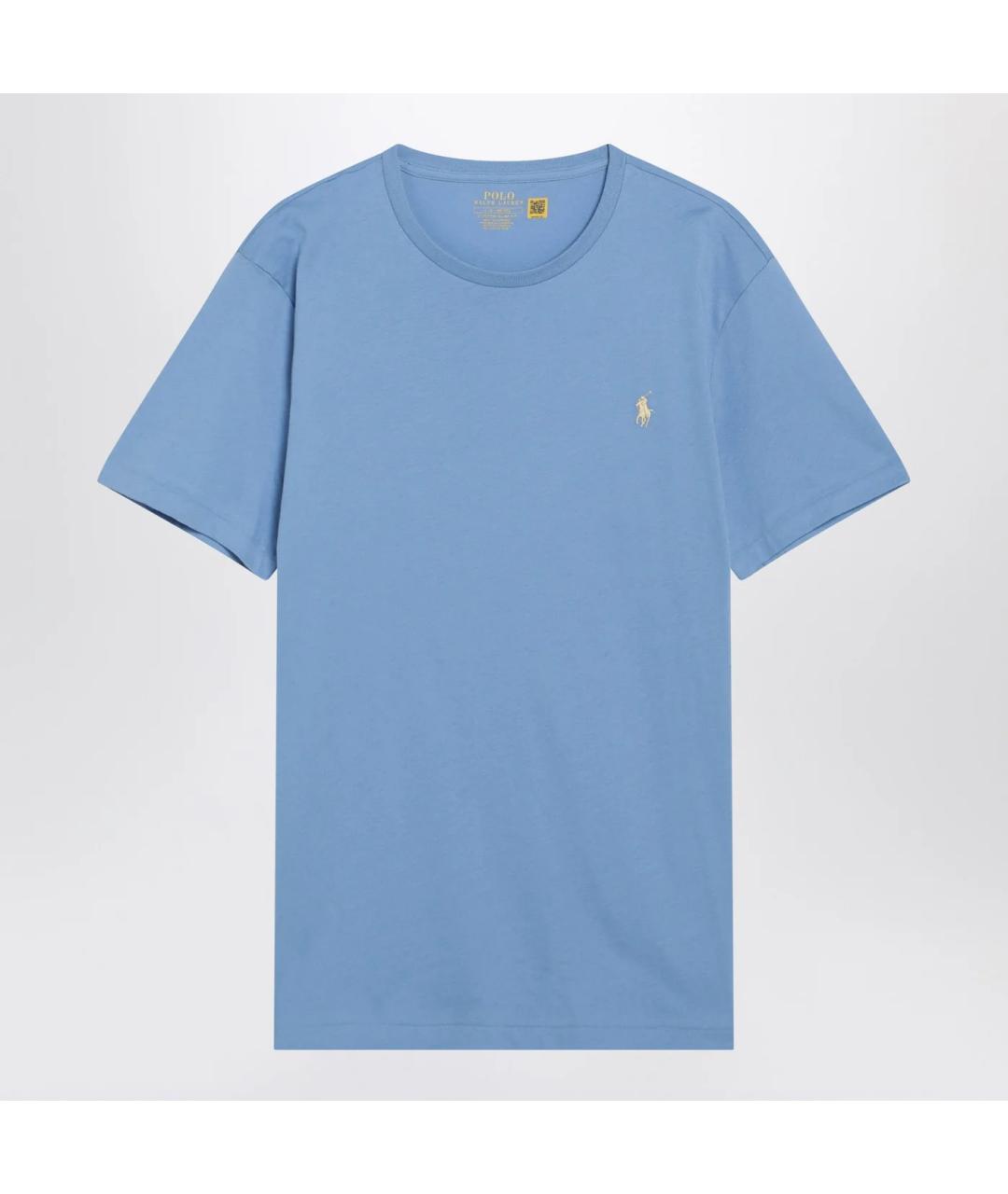 POLO RALPH LAUREN Голубая хлопковая футболка, фото 3