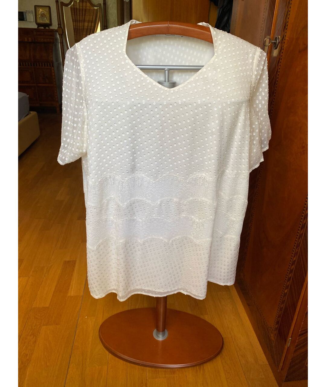 MARINA RINALDI Белая шелковая рубашка, фото 5