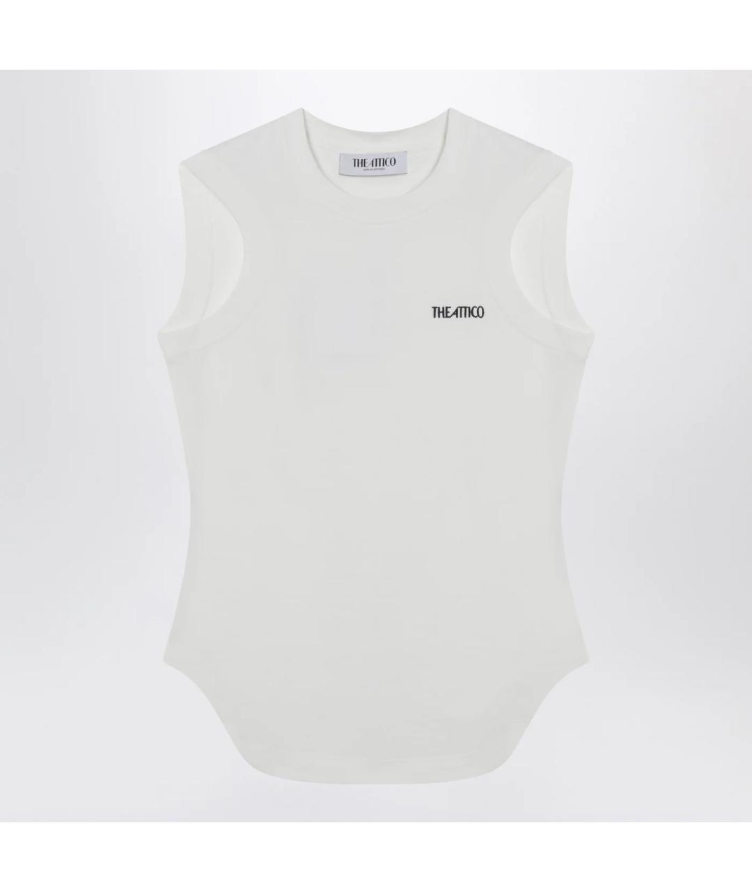 THE ATTICO Белая хлопковая майка, фото 3