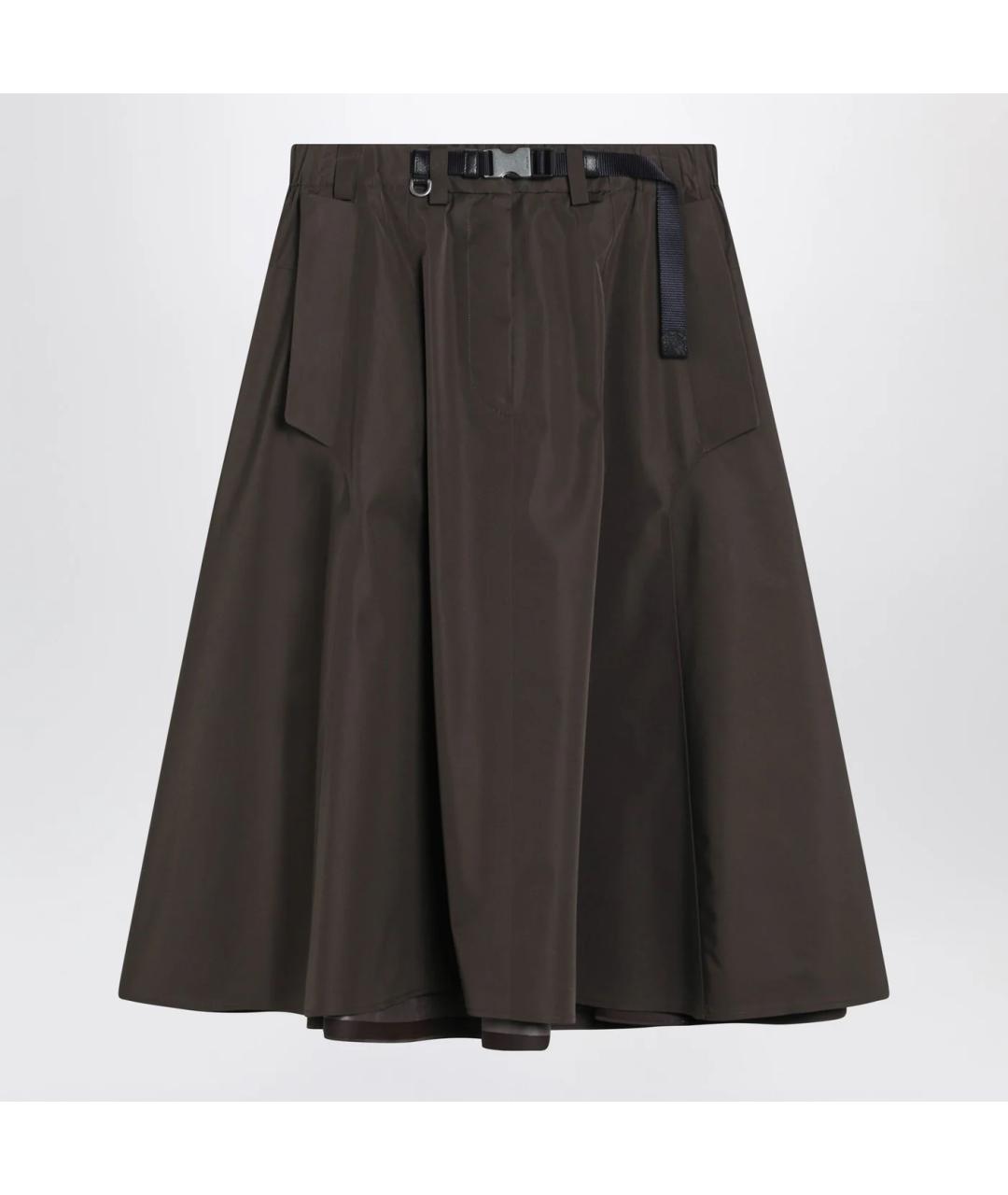 PRADA Зеленая полиэстеровая юбка миди, фото 3