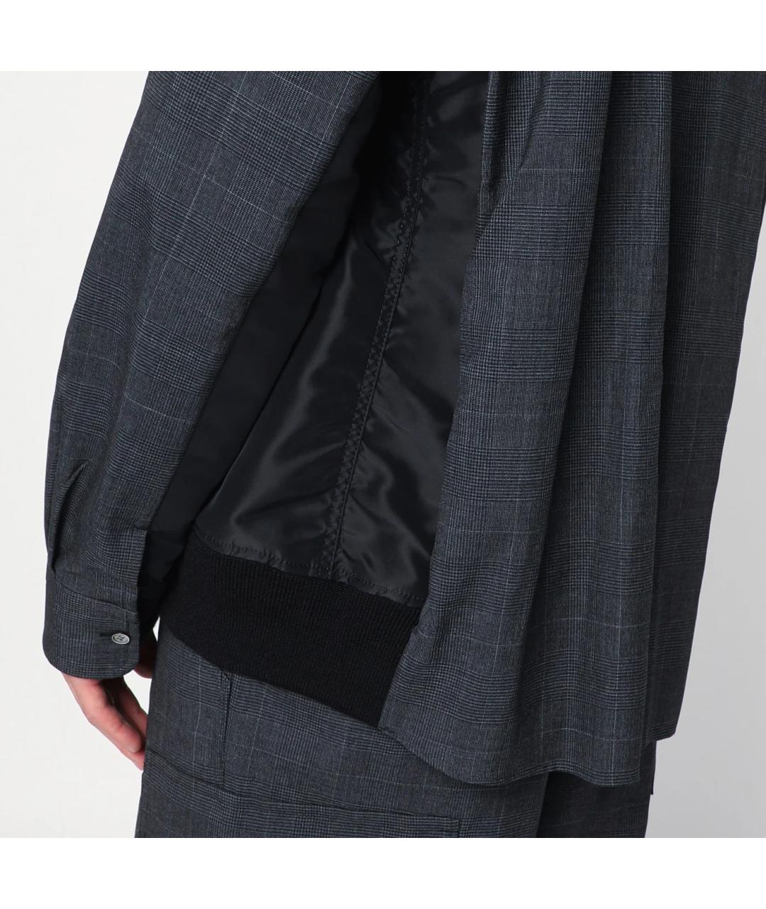 SACAI Серая шерстяная кэжуал рубашка, фото 2