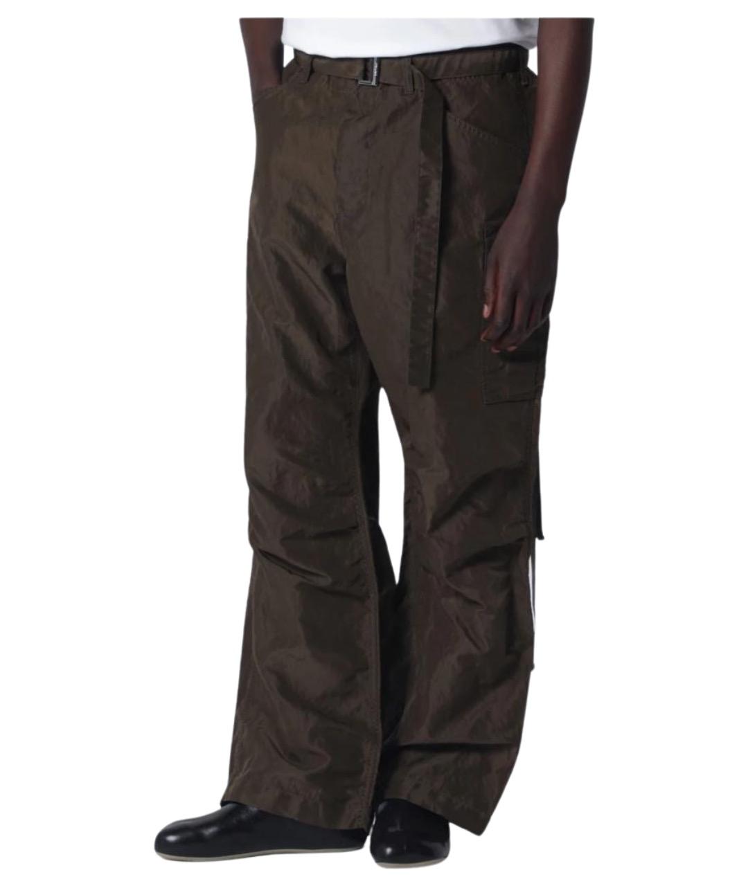 SACAI Зеленые полиамидовые повседневные брюки, фото 1